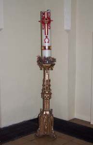 A used traditional Paschal candle